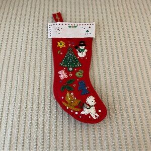 Vintage Christmas Stocking w/ a Christmas Tree - Snowman and more….